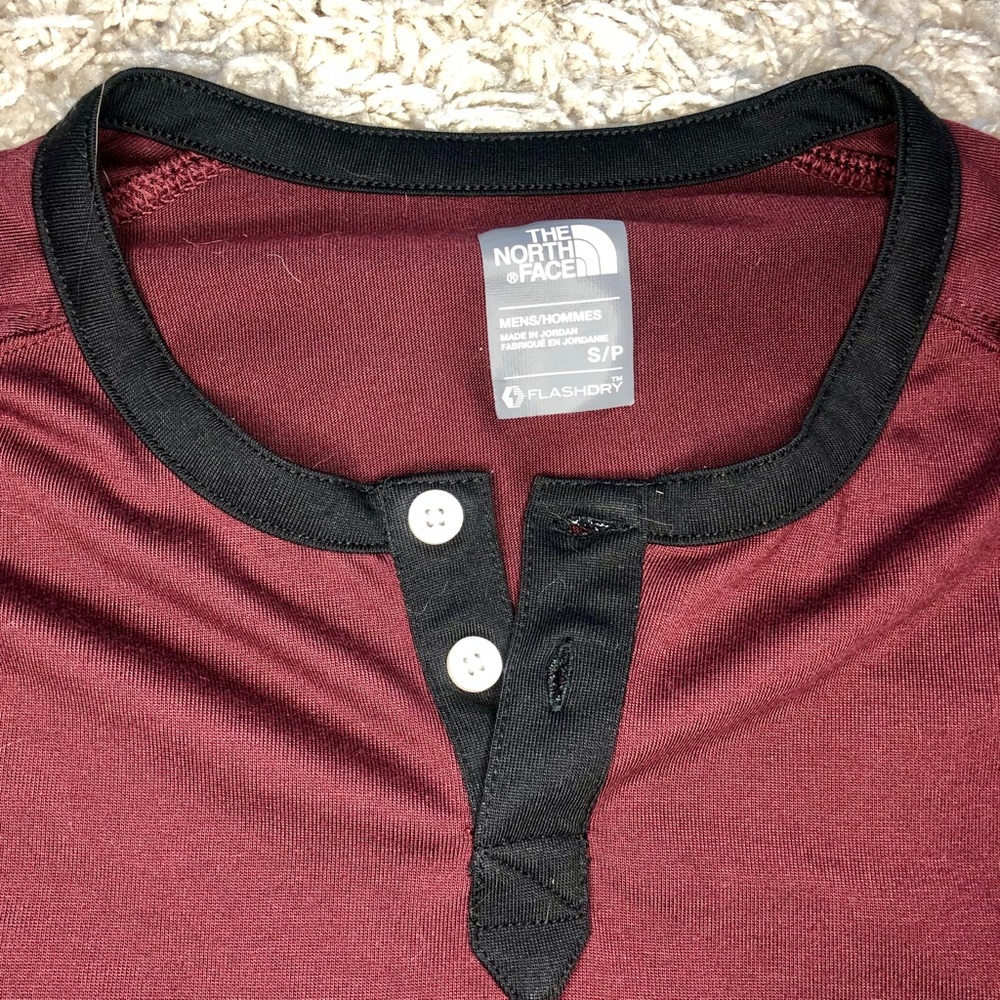 Red The North Face long sleeve henley small